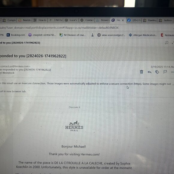 Hermes scarf from 2000, Brand New Never Used in original box, purchased in Paris - Picture 11 of 11